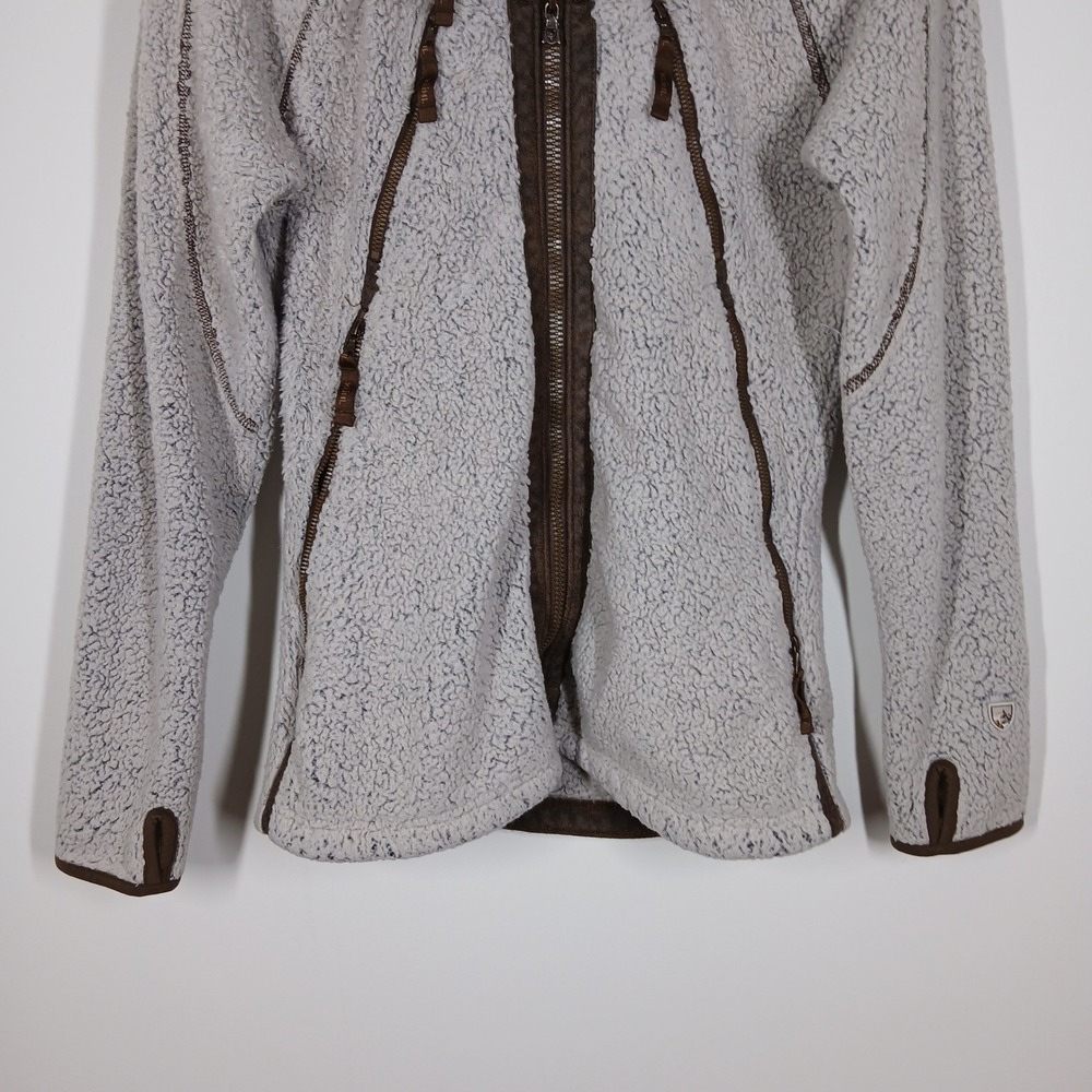 Kuhl Flight Fleece Jacket Womens S Oatmeal Brown Polyester Full Zip Thumbhole - Picture 2 of 11